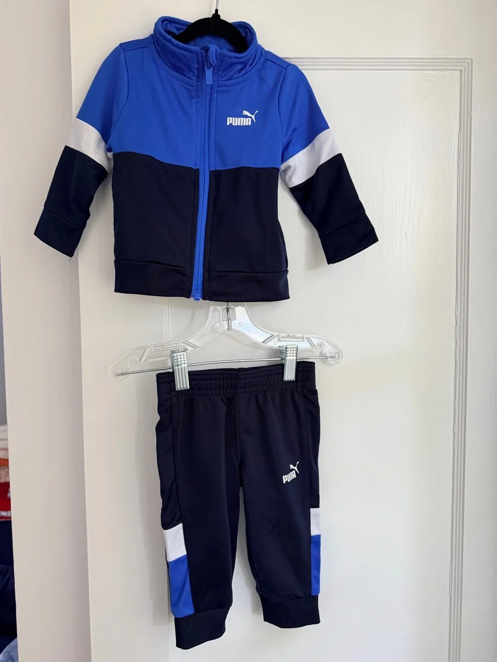 Puma Baby Blue & Navy Two-Piece Track Set